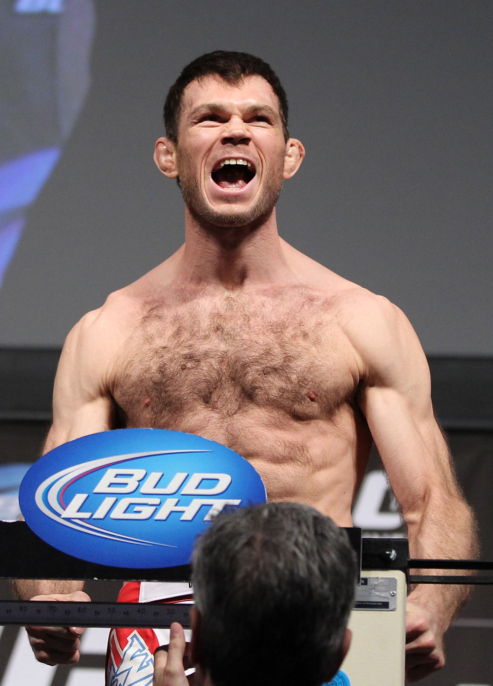 LAS VEGAS, NV - JULY 6: Forrest Griffin makes weight during the UFC 148 Weigh In at the Mandalay Bay Events Center on July 6, 2012 in Las Vegas, Nevada. (Photo by Josh Hedges/Zuffa LLC/Zuffa LLC via Getty Images)