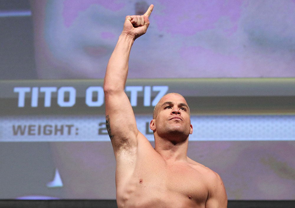 LAS VEGAS, NV - JULY 6: Tito Ortiz makes weight during the UFC 148 Weigh In at the Mandalay Bay Events Center on July 6, 2012 in Las Vegas, Nevada. (Photo by Josh Hedges/Zuffa LLC/Zuffa LLC via Getty Images)