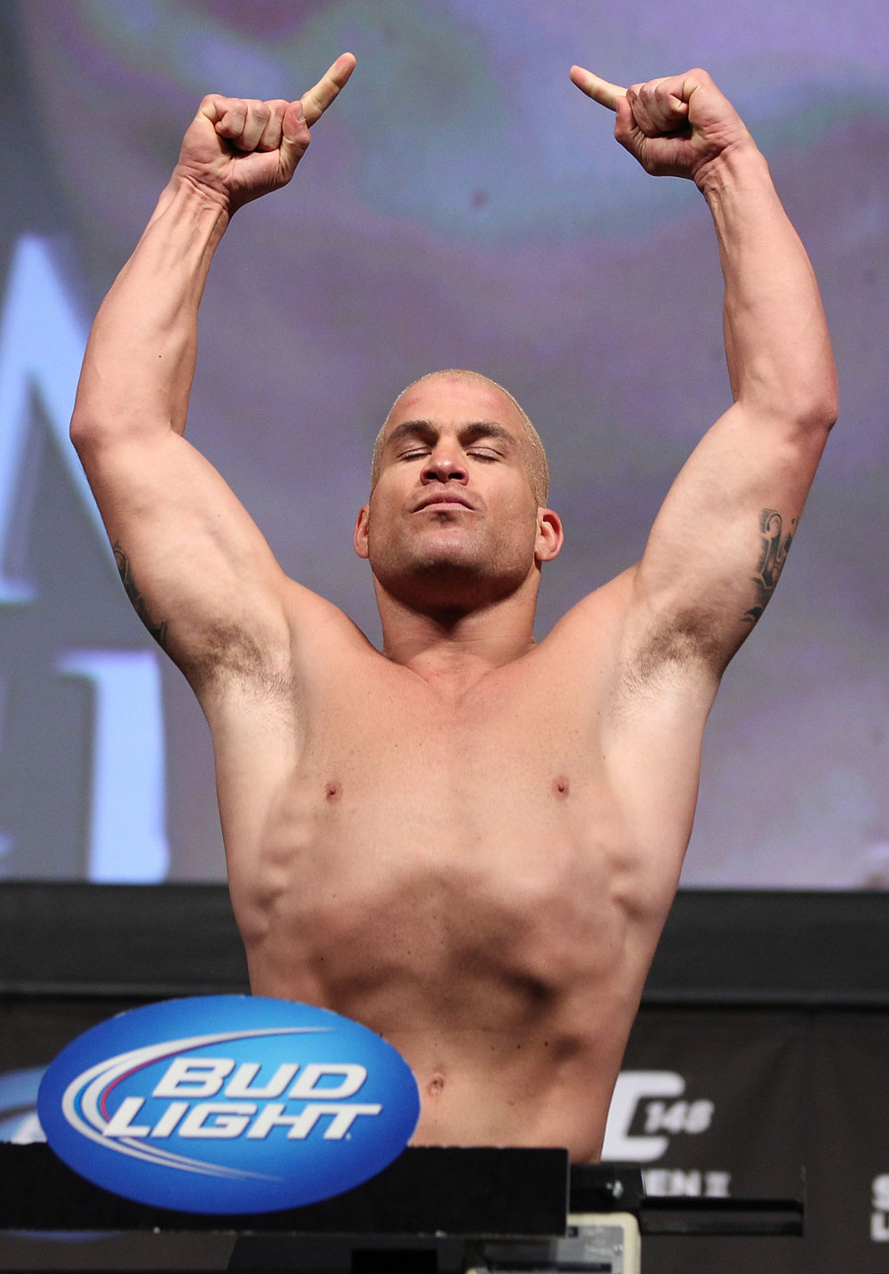 LAS VEGAS, NV - JULY 6: Tito Ortiz makes weight during the UFC 148 Weigh In at the Mandalay Bay Events Center on July 6, 2012 in Las Vegas, Nevada. (Photo by Josh Hedges/Zuffa LLC/Zuffa LLC via Getty Images)
