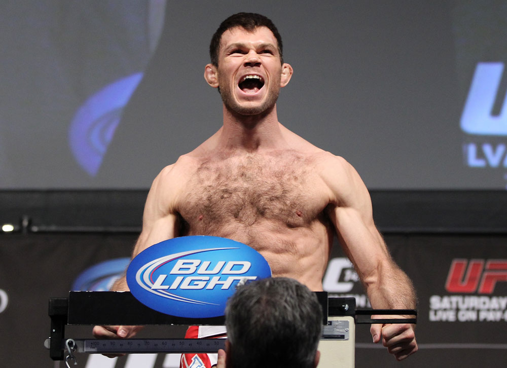 LAS VEGAS, NV - JULY 6: Forrest Griffin makes weight during the UFC 148 Weigh In at the Mandalay Bay Events Center on July 6, 2012 in Las Vegas, Nevada. (Photo by Josh Hedges/Zuffa LLC/Zuffa LLC via Getty Images)