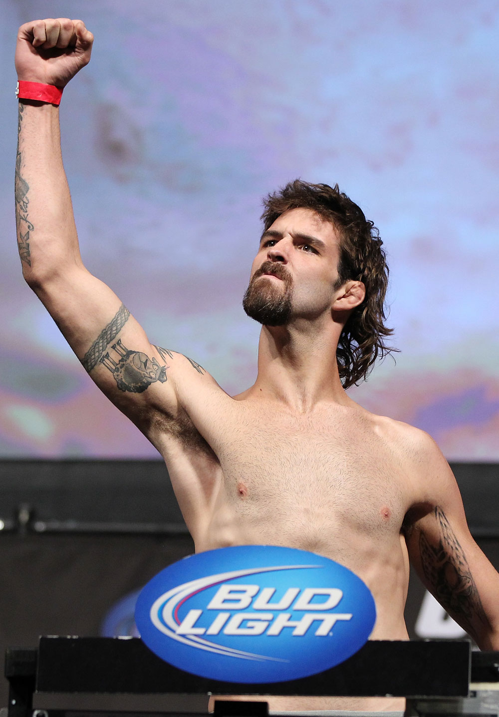 LAS VEGAS, NV - JULY 6: Cody McKenzie makes weight during the UFC 148 Weigh In at the Mandalay Bay Events Center on July 6, 2012 in Las Vegas, Nevada. (Photo by Josh Hedges/Zuffa LLC/Zuffa LLC via Getty Images)