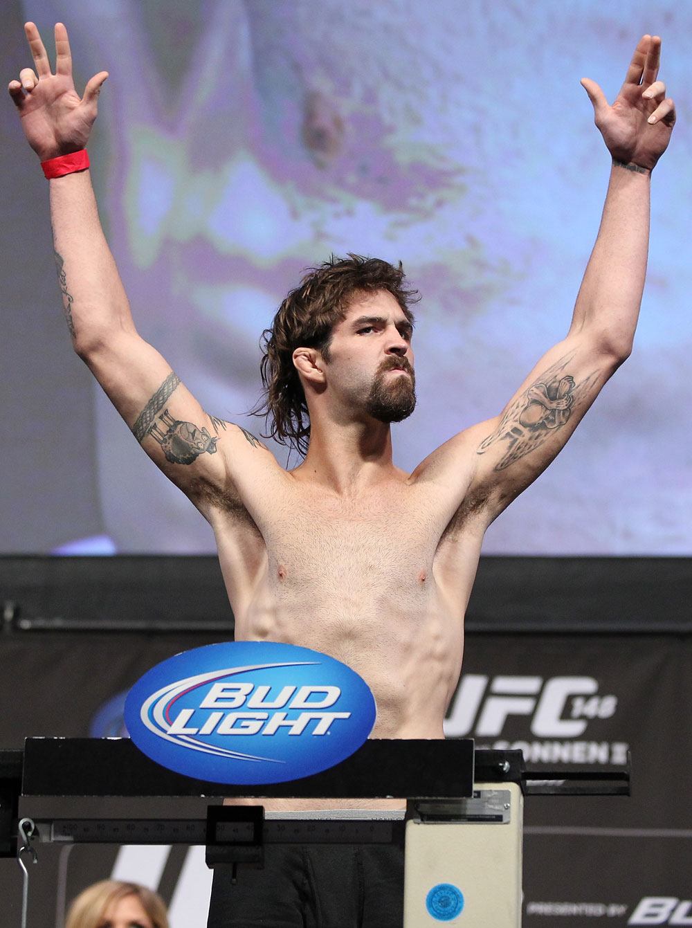 LAS VEGAS, NV - JULY 6: Cody McKenzie makes weight during the UFC 148 Weigh In at the Mandalay Bay Events Center on July 6, 2012 in Las Vegas, Nevada. (Photo by Josh Hedges/Zuffa LLC/Zuffa LLC via Getty Images)