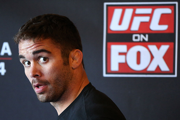 LOS ANGELES - AUGUST 01:  Jamie Varner works out for the media during the UFC on FOX open workouts at the J.W. Marriott on August 1, 2012 in Los Angeles, California. (Photo by Josh Hedges/Zuffa LLC/Zuffa LLC via Getty Images)