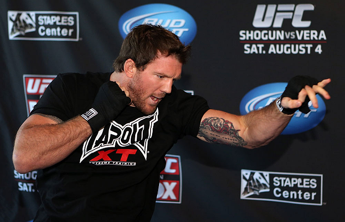 LOS ANGELES - AUGUST 01:  Ryan Bader works out for the media during the UFC on FOX open workouts at the J.W. Marriott on August 1, 2012 in Los Angeles, California. (Photo by Josh Hedges/Zuffa LLC/Zuffa LLC via Getty Images)