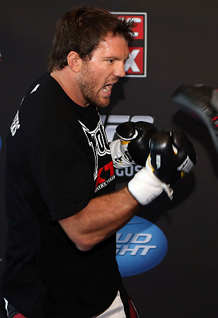 LOS ANGELES - AUGUST 01:  Ryan Bader works out for the media during the UFC on FOX open workouts at the J.W. Marriott on August 1, 2012 in Los Angeles, California. (Photo by Josh Hedges/Zuffa LLC/Zuffa LLC via Getty Images)