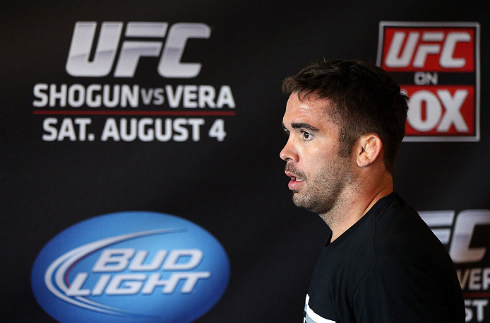 LOS ANGELES - AUGUST 01:  Jamie Varner works out for the media during the UFC on FOX open workouts at the J.W. Marriott on August 1, 2012 in Los Angeles, California. (Photo by Josh Hedges/Zuffa LLC/Zuffa LLC via Getty Images)