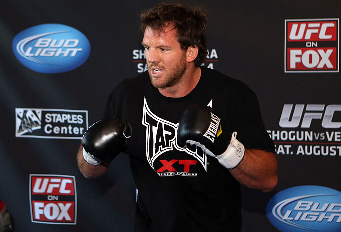 LOS ANGELES - AUGUST 01:  Ryan Bader works out for the media during the UFC on FOX open workouts at the J.W. Marriott on August 1, 2012 in Los Angeles, California. (Photo by Josh Hedges/Zuffa LLC/Zuffa LLC via Getty Images)