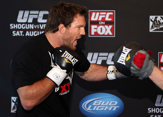 LOS ANGELES - AUGUST 01:  Ryan Bader works out for the media during the UFC on FOX open workouts at the J.W. Marriott on August 1, 2012 in Los Angeles, California. (Photo by Josh Hedges/Zuffa LLC/Zuffa LLC via Getty Images)