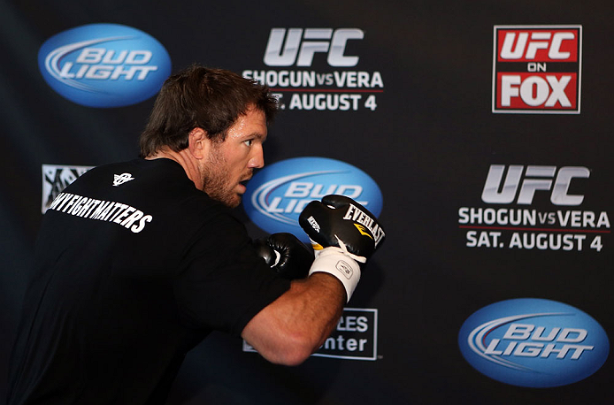LOS ANGELES - AUGUST 01:  Ryan Bader works out for the media during the UFC on FOX open workouts at the J.W. Marriott on August 1, 2012 in Los Angeles, California. (Photo by Josh Hedges/Zuffa LLC/Zuffa LLC via Getty Images)