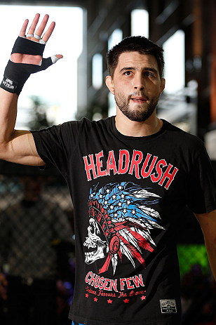 MONTREAL, QC - MARCH 13: Carlos Condit conducts an open training session for fans and media ahead of his UFC 158 bout at Complexe Desjardins on March 13, 2013 in Montreal, Quebec, Canada. (Photo by Josh Hedges/Zuffa LLC/Zuffa LLC via Getty Images)