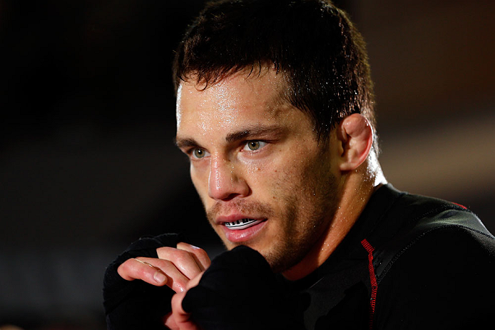 MONTREAL, QC - MARCH 13: Jake Ellenberger conducts an open training session for fans and media ahead of his UFC 158 bout at Complexe Desjardins on March 13, 2013 in Montreal, Quebec, Canada. (Photo by Josh Hedges/Zuffa LLC/Zuffa LLC via Getty Images)