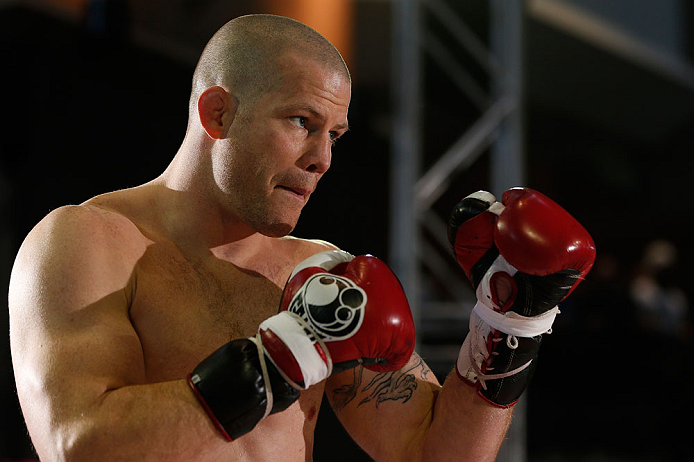 MONTREAL, QC - MARCH 13:  Nate Marquardt conducts an open training session for fans and media ahead of his UFC 158 bout at Complexe Desjardins on March 13, 2013 in Montreal, Quebec, Canada.  (Photo by Josh Hedges/Zuffa LLC/Zuffa LLC via Getty Images)