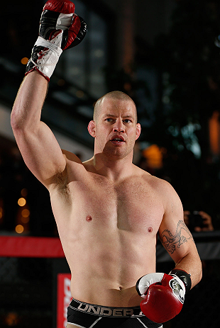 MONTREAL, QC - MARCH 13: Nate Marquardt conducts an open training session for fans and media ahead of his UFC 158 bout at Complexe Desjardins on March 13, 2013 in Montreal, Quebec, Canada. (Photo by Josh Hedges/Zuffa LLC/Zuffa LLC via Getty Images)