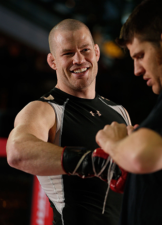 MONTREAL, QC - MARCH 13: Nate Marquardt conducts an open training session for fans and media ahead of his UFC 158 bout at Complexe Desjardins on March 13, 2013 in Montreal, Quebec, Canada. (Photo by Josh Hedges/Zuffa LLC/Zuffa LLC via Getty Images)