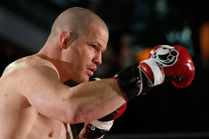 MONTREAL, QC - MARCH 13: Nate Marquardt conducts an open training session for fans and media ahead of his UFC 158 bout at Complexe Desjardins on March 13, 2013 in Montreal, Quebec, Canada. (Photo by Josh Hedges/Zuffa LLC/Zuffa LLC via Getty Images)