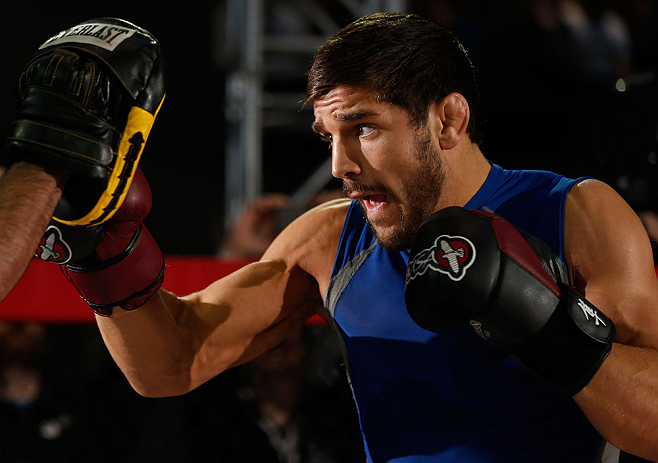 MONTREAL, QC - MARCH 13: Patrick Cote conducts an open training session for fans and media ahead of his UFC 158 bout at Complexe Desjardins on March 13, 2013 in Montreal, Quebec, Canada. (Photo by Josh Hedges/Zuffa LLC/Zuffa LLC via Getty Images)