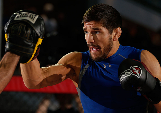 MONTREAL, QC - MARCH 13: Patrick Cote conducts an open training session for fans and media ahead of his UFC 158 bout at Complexe Desjardins on March 13, 2013 in Montreal, Quebec, Canada. (Photo by Josh Hedges/Zuffa LLC/Zuffa LLC via Getty Images)