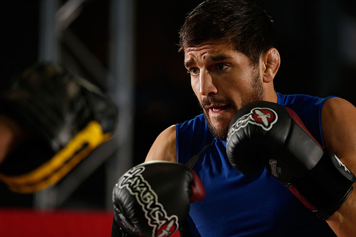 MONTREAL, QC - MARCH 13: Patrick Cote conducts an open training session for fans and media ahead of his UFC 158 bout at Complexe Desjardins on March 13, 2013 in Montreal, Quebec, Canada. (Photo by Josh Hedges/Zuffa LLC/Zuffa LLC via Getty Images)