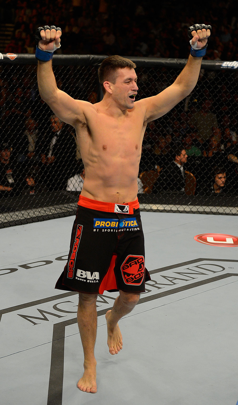 LAS VEGAS, NV - JULY 7:   Demian Maia reacts to his victory over Dong Hyun Kim during UFC 148 inside MGM Grand Garden Arena on July 7, 2012 in Las Vegas, Nevada.  (Photo by Donald Miralle/Zuffa LLC/Zuffa LLC via Getty Images)  *** Local Caption *** Dong Hyun Kim