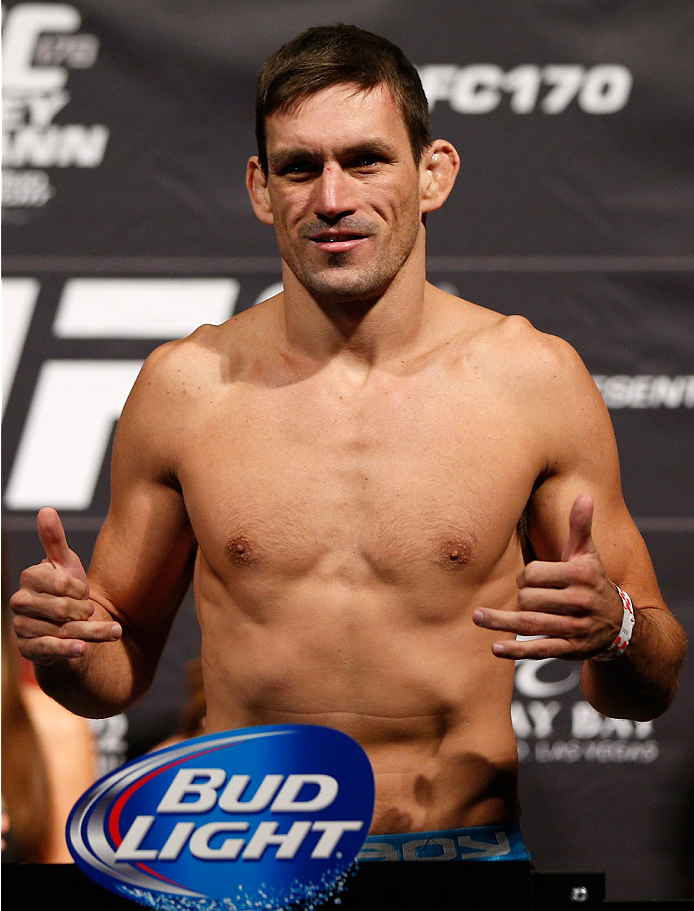 LAS VEGAS, NV - FEBRUARY 21:  Demian Maia weighs in during the UFC 170 weigh-in event at the Mandalay Bay Events Center on February 21, 2014 in Las Vegas, Nevada. (Photo by Josh Hedges/Zuffa LLC/Zuffa LLC via Getty Images)
