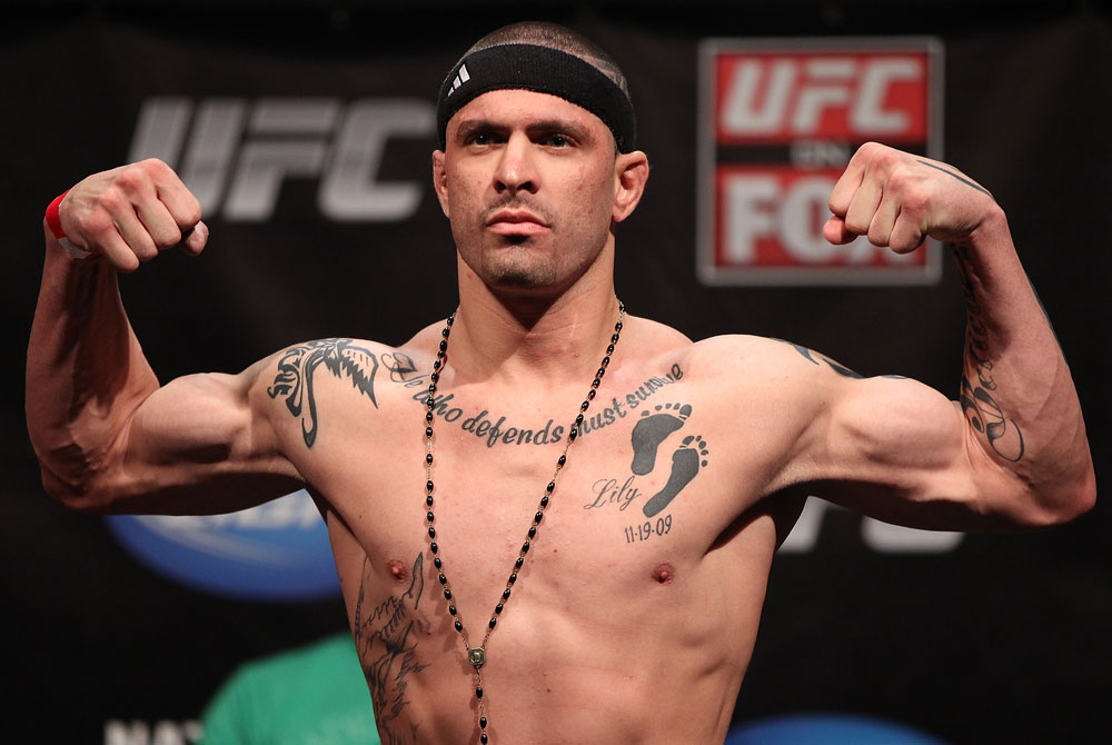 EAST RUTHERFORD, NJ - MAY 04: Mike Massenzio weighs in during the UFC on FOX official weigh in at Izod Center on May 4, 2012 in East Rutherford, New Jersey. (Photo by Josh Hedges/Zuffa LLC/Zuffa LLC via Getty Images)