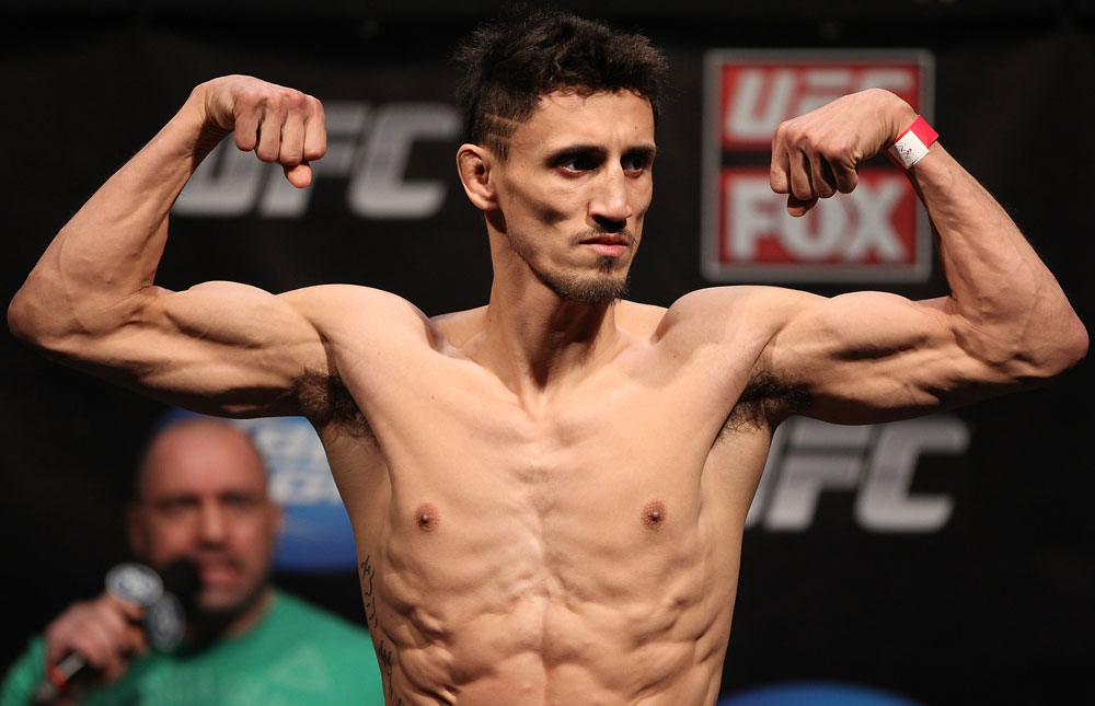 EAST RUTHERFORD, NJ - MAY 04: Pablo Garza weighs in during the UFC on FOX official weigh in at Izod Center on May 4, 2012 in East Rutherford, New Jersey. (Photo by Josh Hedges/Zuffa LLC/Zuffa LLC via Getty Images)
