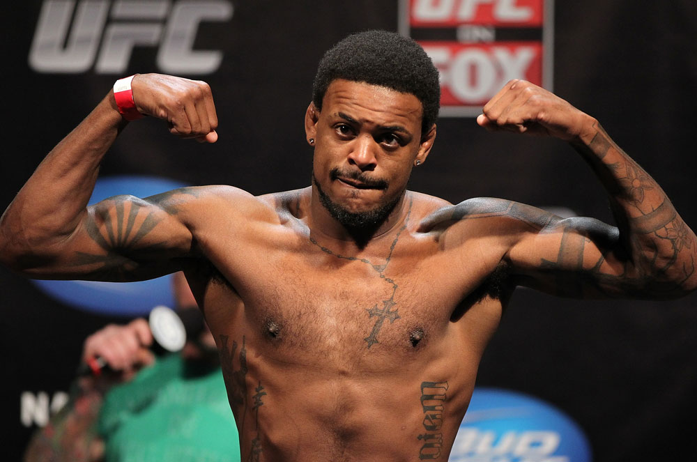 EAST RUTHERFORD, NJ - MAY 04: Michael Johnson weighs in during the UFC on FOX official weigh in at Izod Center on May 4, 2012 in East Rutherford, New Jersey. (Photo by Josh Hedges/Zuffa LLC/Zuffa LLC via Getty Images)