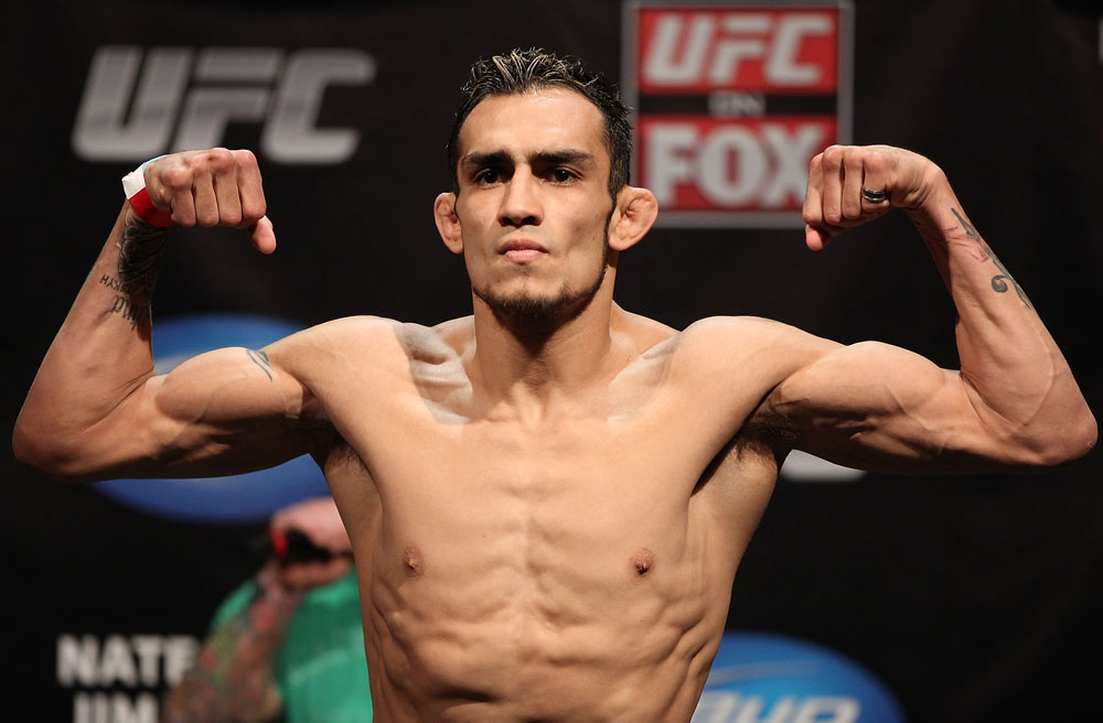 EAST RUTHERFORD, NJ - MAY 04: Tony Ferguson weighs in during the UFC on FOX official weigh in at Izod Center on May 4, 2012 in East Rutherford, New Jersey. (Photo by Josh Hedges/Zuffa LLC/Zuffa LLC via Getty Images)