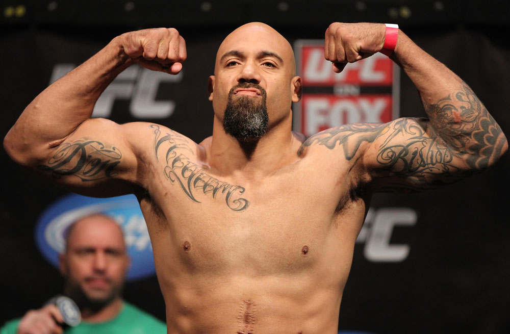 EAST RUTHERFORD, NJ - MAY 04: Lavar Johnson weighs in during the UFC on FOX official weigh in at Izod Center on May 4, 2012 in East Rutherford, New Jersey. (Photo by Josh Hedges/Zuffa LLC/Zuffa LLC via Getty Images)