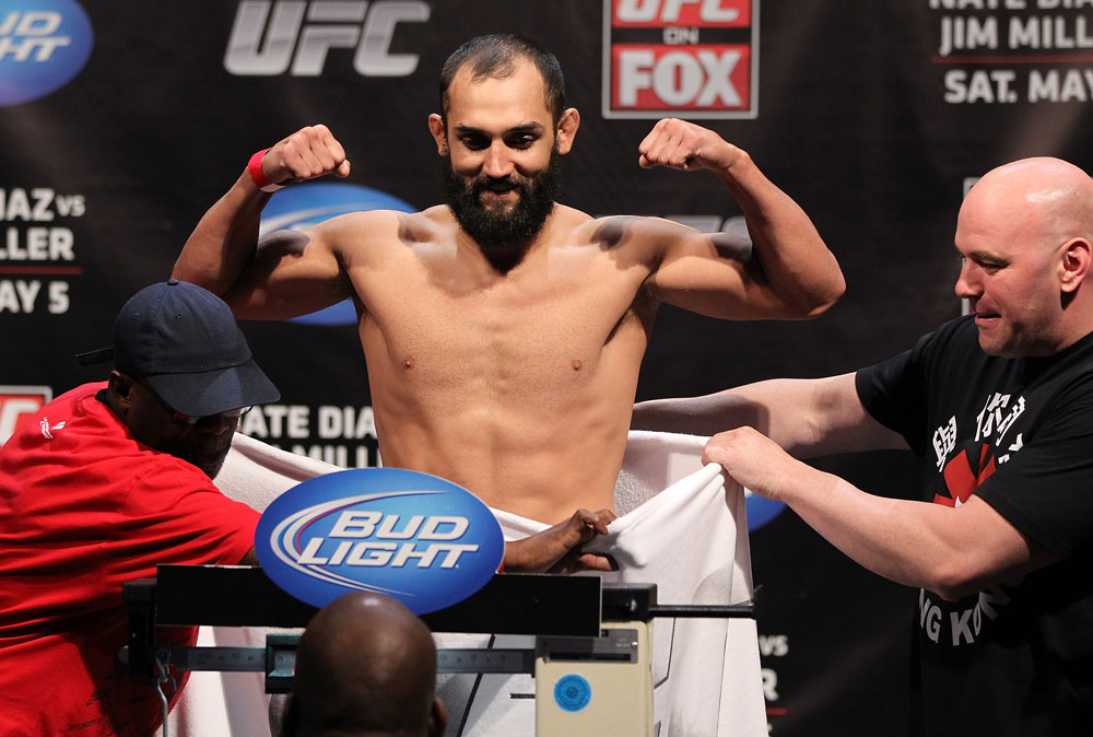 EAST RUTHERFORD, NJ - MAY 04: Johny Hendricks weighs in during the UFC on FOX official weigh in at Izod Center on May 4, 2012 in East Rutherford, New Jersey. (Photo by Josh Hedges/Zuffa LLC/Zuffa LLC via Getty Images)