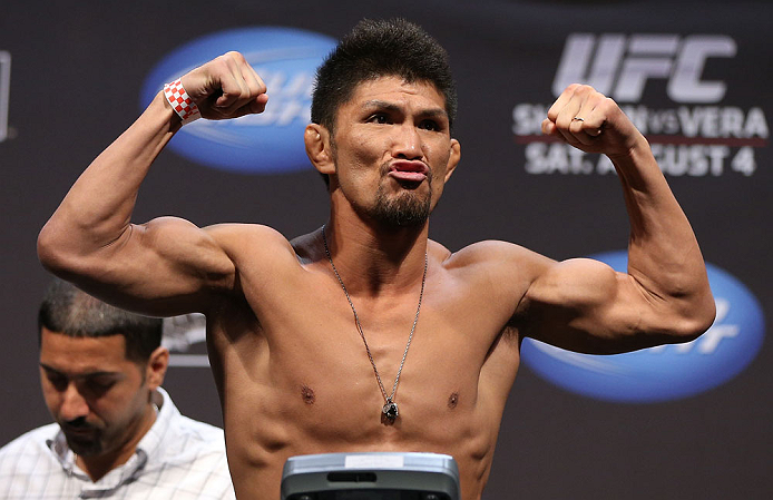 LOS ANGELES - AUGUST 03: Michihiro Omigawa makes weight during the UFC on FOX weigh in at Staples Center on August 3, 2012 in Los Angeles, California. (Photo by Josh Hedges/Zuffa LLC/Zuffa LLC via Getty Images)