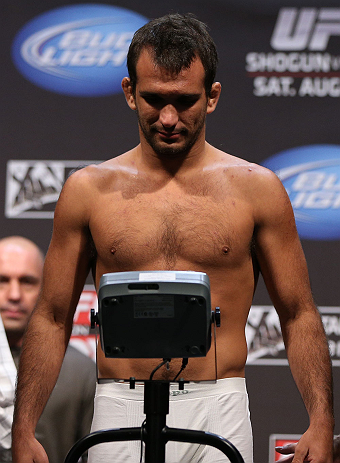 LOS ANGELES - AUGUST 03: Rany Yahya makes weight during the UFC on FOX weigh in at Staples Center on August 3, 2012 in Los Angeles, California. (Photo by Josh Hedges/Zuffa LLC/Zuffa LLC via Getty Images)