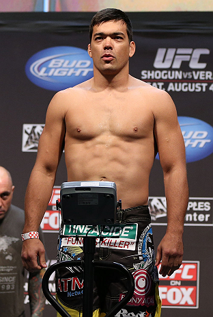 LOS ANGELES - AUGUST 03: Lyoto Machida makes weight during the UFC on FOX weigh in at Staples Center on August 3, 2012 in Los Angeles, California. (Photo by Josh Hedges/Zuffa LLC/Zuffa LLC via Getty Images)