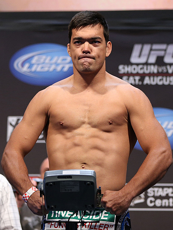LOS ANGELES - AUGUST 03: Lyoto Machida makes weight during the UFC on FOX weigh in at Staples Center on August 3, 2012 in Los Angeles, California. (Photo by Josh Hedges/Zuffa LLC/Zuffa LLC via Getty Images)