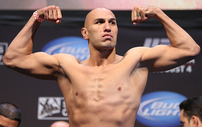 LOS ANGELES - AUGUST 03: Brandon Vera makes weight during the UFC on FOX weigh in at Staples Center on August 3, 2012 in Los Angeles, California. (Photo by Josh Hedges/Zuffa LLC/Zuffa LLC via Getty Images)