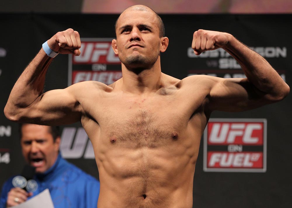 STOCKHOLM, SWEDEN - APRIL 13:  Siyar Bahadurzada of Afghanistan weighs in during the official UFC on Fuel TV weigh in event at Ericsson Globe on April 13, 2012 in Stockholm, Sweden.  (Photo by Josh Hedges/Zuffa LLC/Zuffa LLC via Getty Images)