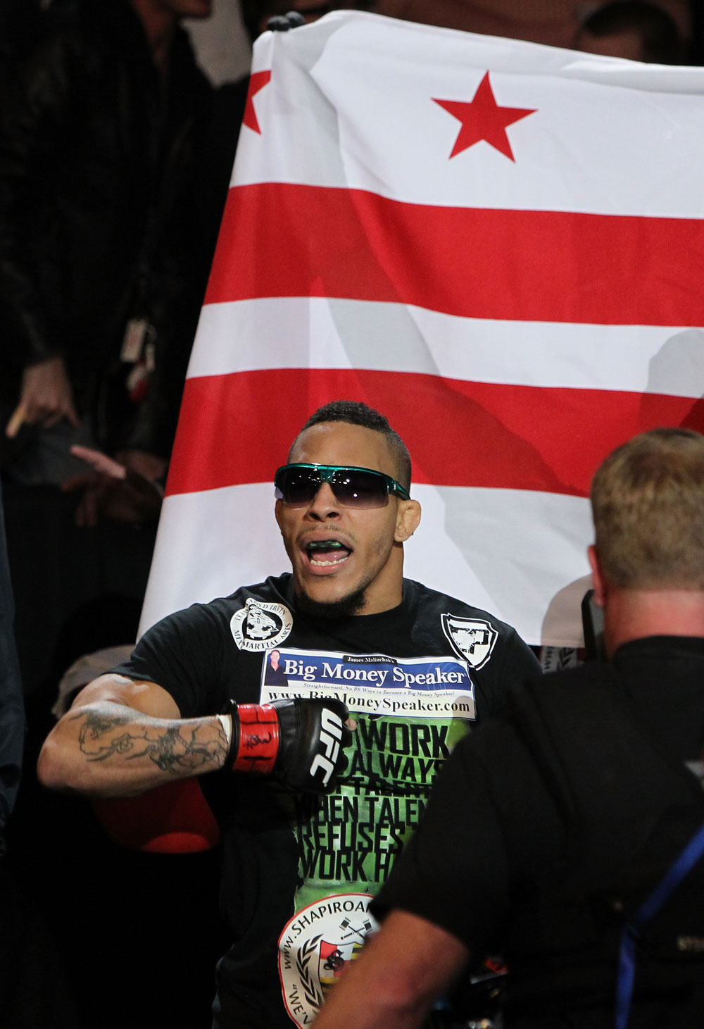 NASHVILLE, TN - JANUARY 20:  Mike Easton enters the arena before his bout against Jared Papazian during the UFC on FX event at Bridgestone Arena on January 20, 2012 in Nashville, Tennessee.  (Photo by Josh Hedges/Zuffa LLC/Zuffa LLC via Getty Images)