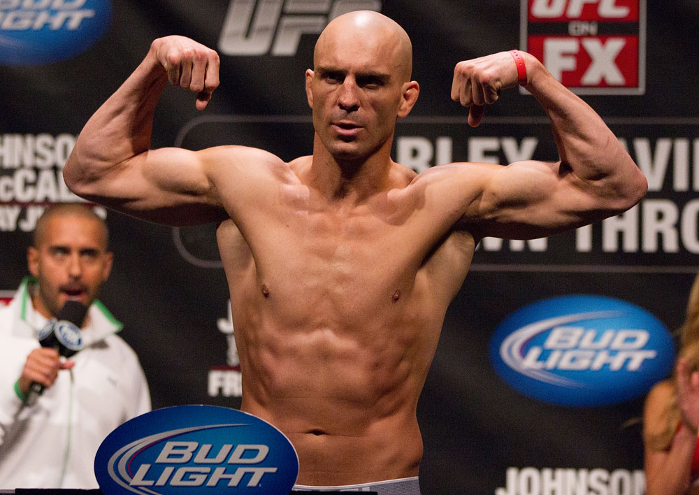 SUNRISE, FL - JUNE 07:   Sean Pierson makes weight during the UFC on FX 3 official weigh in at Bank Atlantic Center on June 7, 2012 in Sunrise, Florida.  (Photo by Josh Hedges/Zuffa LLC/Zuffa LLC via Getty Images)