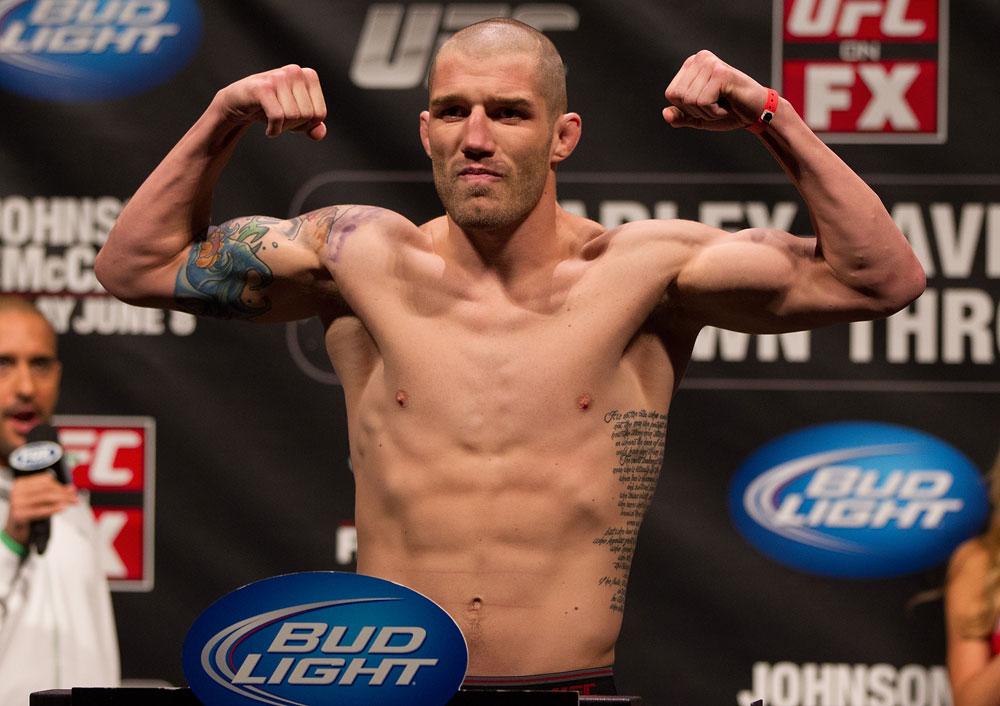 SUNRISE, FL - JUNE 07:   Jake Hecht makes weight during the UFC on FX 3 official weigh in at Bank Atlantic Center on June 7, 2012 in Sunrise, Florida.  (Photo by Josh Hedges/Zuffa LLC/Zuffa LLC via Getty Images)