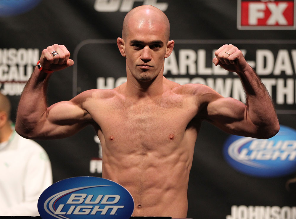 SUNRISE, FL - JUNE 07:   Bernardo Magalhaes makes weight during the UFC on FX 3 official weigh in at Bank Atlantic Center on June 7, 2012 in Sunrise, Florida.  (Photo by Josh Hedges/Zuffa LLC/Zuffa LLC via Getty Images)