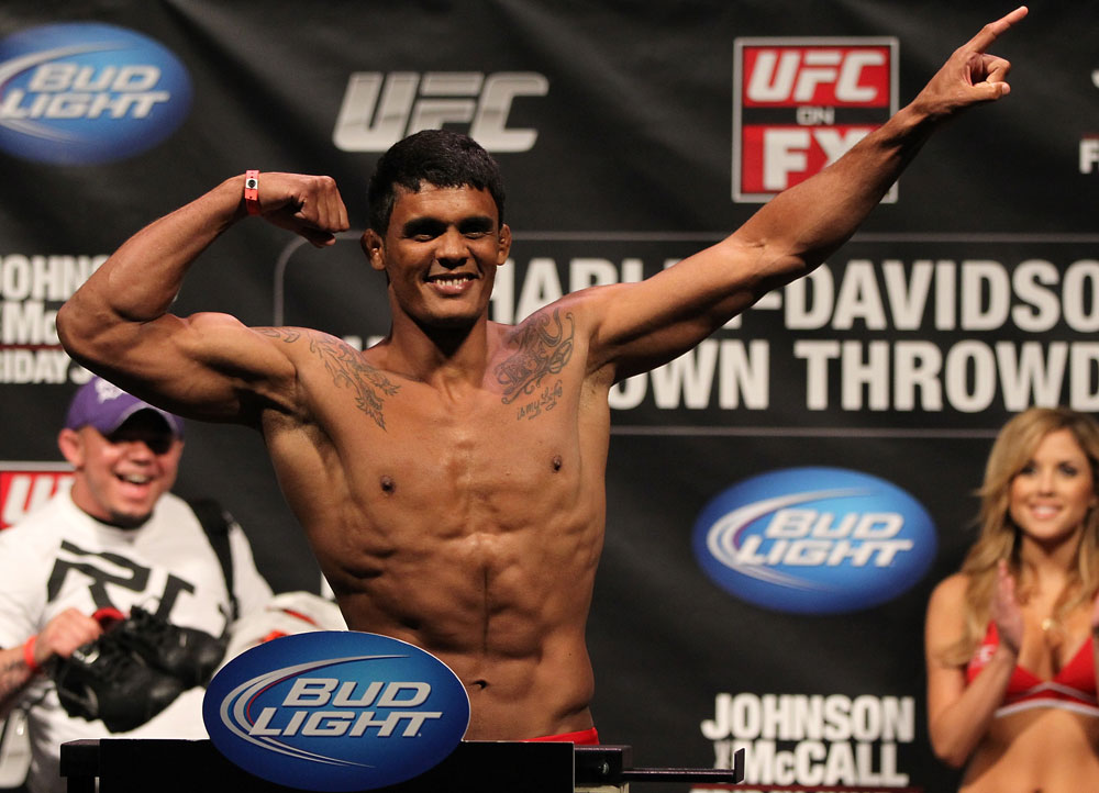 SUNRISE, FL - JUNE 07:   Carlos Eduardo Rocha makes weight during the UFC on FX 3 official weigh in at Bank Atlantic Center on June 7, 2012 in Sunrise, Florida.  (Photo by Josh Hedges/Zuffa LLC/Zuffa LLC via Getty Images)