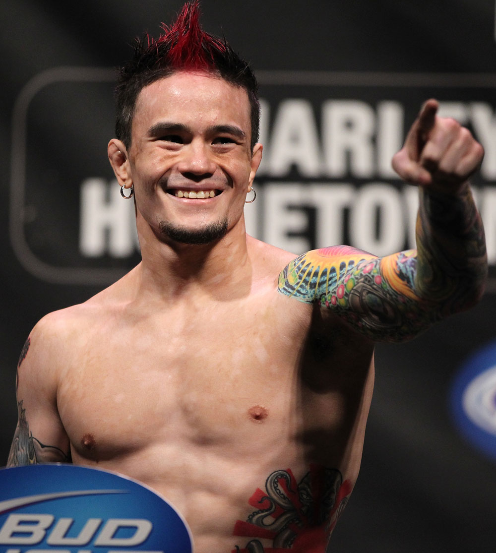 SUNRISE, FL - JUNE 07:   Scott Jorgensen makes weight during the UFC on FX 3 official weigh in at Bank Atlantic Center on June 7, 2012 in Sunrise, Florida.  (Photo by Josh Hedges/Zuffa LLC/Zuffa LLC via Getty Images)