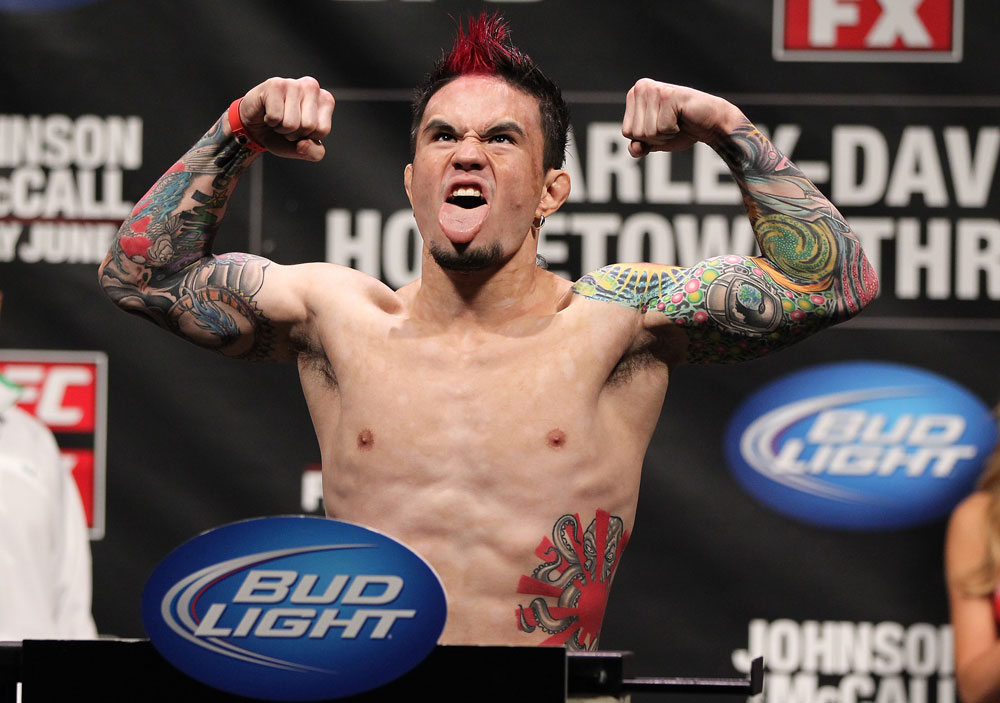 SUNRISE, FL - JUNE 07:   Scott Jorgensen makes weight during the UFC on FX 3 official weigh in at Bank Atlantic Center on June 7, 2012 in Sunrise, Florida.  (Photo by Josh Hedges/Zuffa LLC/Zuffa LLC via Getty Images)