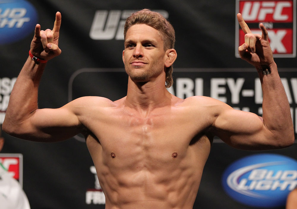 SUNRISE, FL - JUNE 07:   Mike Pyle makes weight during the UFC on FX 3 official weigh in at Bank Atlantic Center on June 7, 2012 in Sunrise, Florida.  (Photo by Josh Hedges/Zuffa LLC/Zuffa LLC via Getty Images)