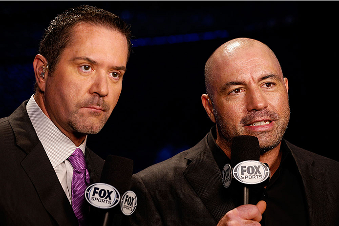 Rogan (right) with Mike Goldberg