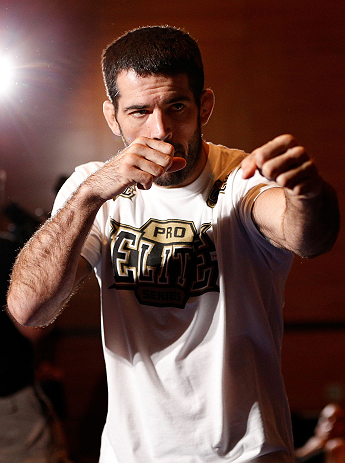 SEATTLE, WA - DECEMBER 05:  Matt Brown works out for fans and media during the UFC on FOX open workouts on December 5, 2012  at the Grand Hyatt Seattle in Seattle, Washington.  (Photo by Josh Hedges/Zuffa LLC/Zuffa LLC via Getty Images)
