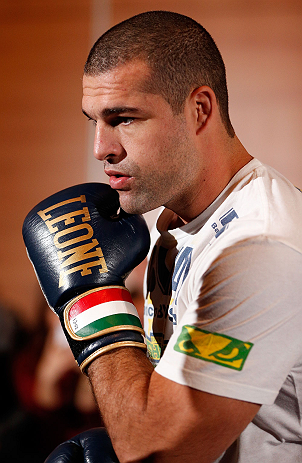SEATTLE, WA - DECEMBER 05:  Mauricio "Shogun" Rua works out for fans and media during the UFC on FOX open workouts on December 5, 2012  at the Grand Hyatt Seattle in Seattle, Washington.  (Photo by Josh Hedges/Zuffa LLC/Zuffa LLC via Getty Images)