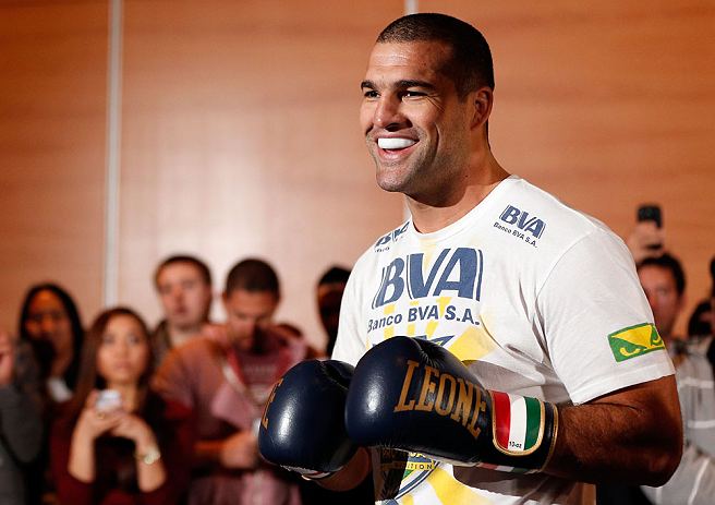 SEATTLE, WA - DECEMBER 05:  Mauricio "Shogun" Rua works out for fans and media during the UFC on FOX open workouts on December 5, 2012  at the Grand Hyatt Seattle in Seattle, Washington.  (Photo by Josh Hedges/Zuffa LLC/Zuffa LLC via Getty Images)