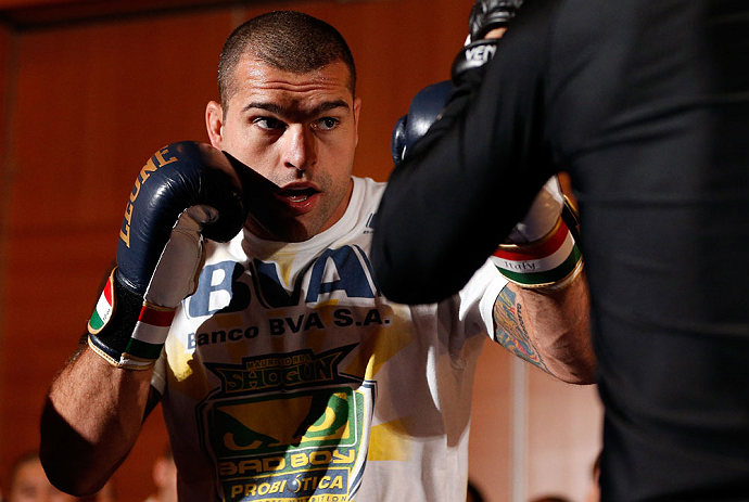 SEATTLE, WA - DECEMBER 05:  Mauricio "Shogun" Rua works out for fans and media during the UFC on FOX open workouts on December 5, 2012  at the Grand Hyatt Seattle in Seattle, Washington.  (Photo by Josh Hedges/Zuffa LLC/Zuffa LLC via Getty Images)