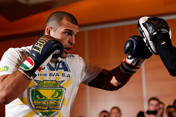 SEATTLE, WA - DECEMBER 05:  Mauricio "Shogun" Rua works out for fans and media during the UFC on FOX open workouts on December 5, 2012  at the Grand Hyatt Seattle in Seattle, Washington.  (Photo by Josh Hedges/Zuffa LLC/Zuffa LLC via Getty Images)